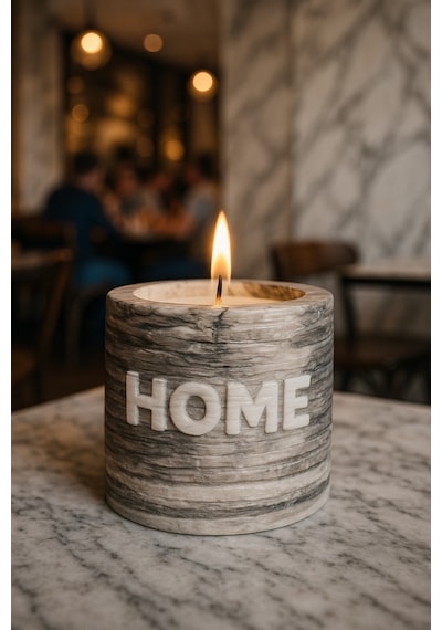 Dekoratif Kokulu Mum Home Mermer Deseni