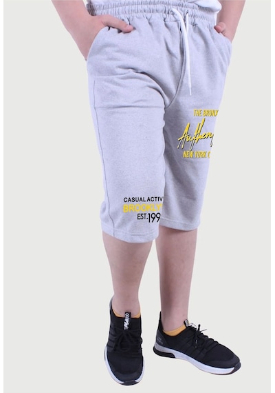 Fyk Kids Authentic Broklyn Baskılı, Erkek Çocuk Kapri&şort Gri