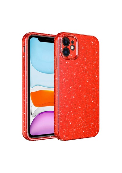 Apple iPhone Uyumlu 11 Kılıf Kamera Korumalı Simli Silikon Üstün Koruma Pazarplus Mor