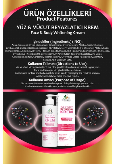 Gökçek Şifa Yüz ve Vücut Beyazlatıcı Krem 150 ML