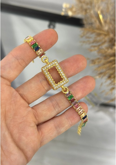 Gram Altınlık Renkli Baget Bileklik 17.5+3 Cm Çok Renkli