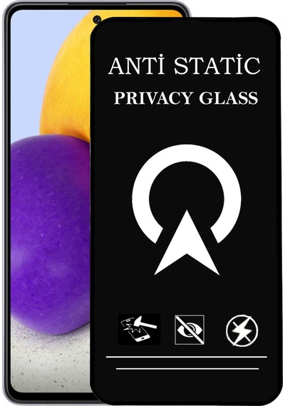 Samsung Galaxy Uyumlu A72 Tam Kaplayan Anti Statik Görünmez Safir Ekran Koruyucu Hayalet Cam