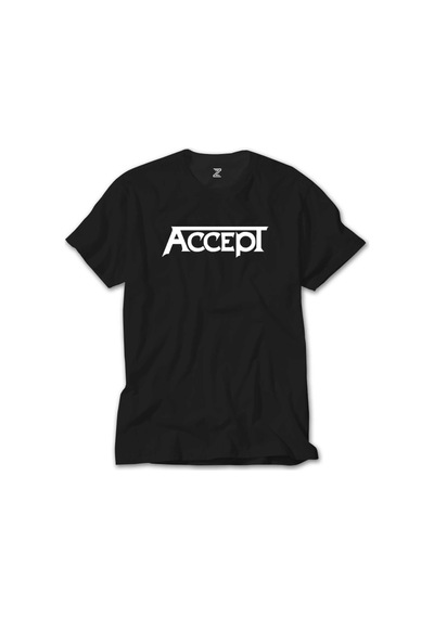Accept Classic Logo Siyah Tişört Siyah