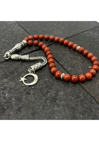 Sertifikalı Kırmızı Jasper 6mm 33lük Doğal Taş Tesbih