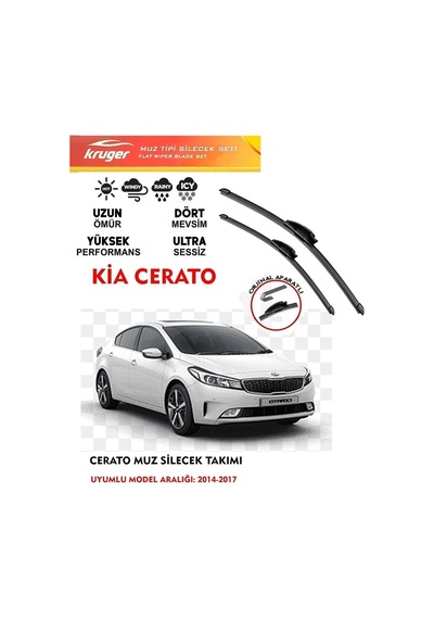 Kia Cerato Ön Cam Muz Muz Silecek Takımı 1.6 Motor Araca Özel Aparat 2014-2017