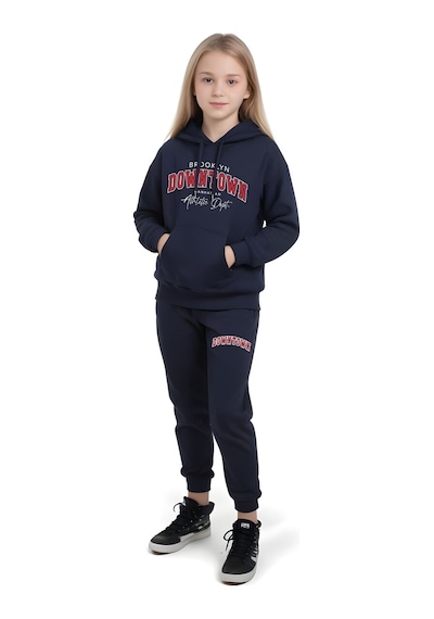 Fyk Kids 3'lü Kız Çocuk Kanguru Cepli Baskı Detaylı Eşofman Takımı Çok Renkli