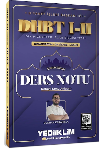 Yediiklim Yayınları Diyanet İşleri Başkanlığı Dhbt I-ıı Ortaöğretim Ön Lisans Lisans Ders Notu