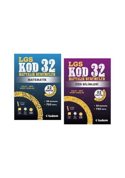 Tudem Yayınları 8.sınıf Lgs Kod 32 Matematik - Fen Bilimleri Haftalık Deneme