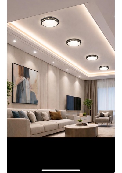 36 Watt, 3 Modlu Delik Çapı Ayarlanabilir 4000k Ilık Beyaz Işık Modern Tasarım Sıvaaltı Led Armatür Siyah - Beyaz