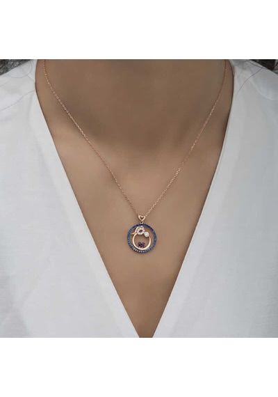 925 Ayar Gümüş Rose Anne ve Bebek Sevgisi Kolye