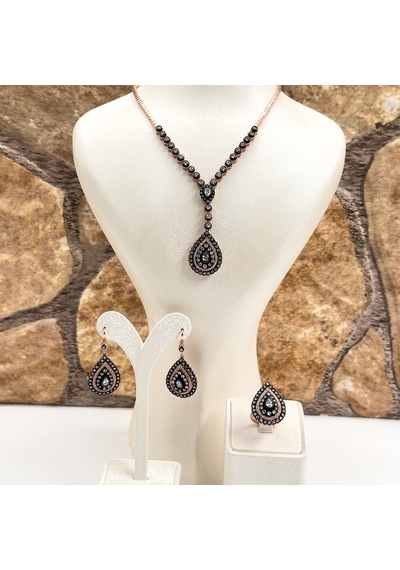 Elmas Montür Rosegold Özel Üretim Gümüş Set Takım - Lvrset12 Rose Gold