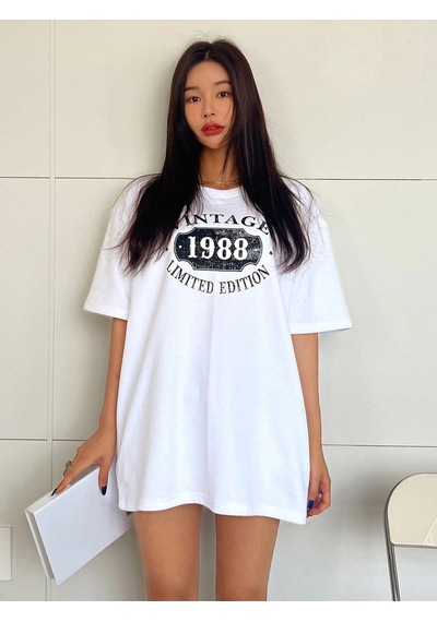 Beyaz Oversize Vintage Baskılı T-shirt - Oversize Baskılı Beyaz Beyaz Oversize Vintage Baskılı T-shirt - Oversize Baskılı Beyaz