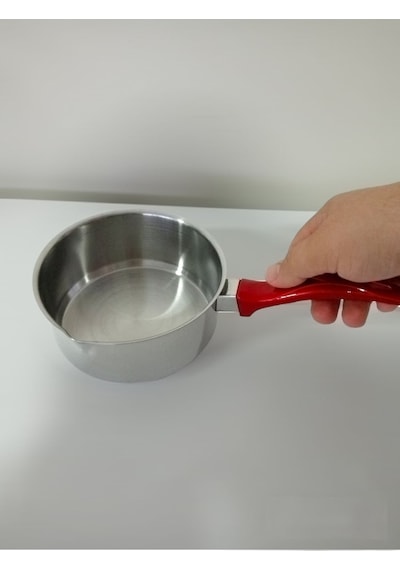 Paslanmaz Sütlük Sos Tavası 15 Cm Yumurta Kaynatma Tenceresi Bakalit Saplı Metalik