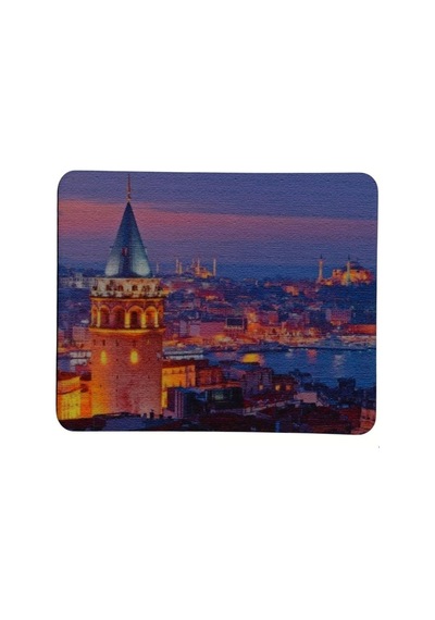 Baskılı Şehir Manzaraları Desenli Renkli Tip Kaymaz Taban Optik Bilgisayar Notebook Mouse Pad Maus Pad Galata Kulesi