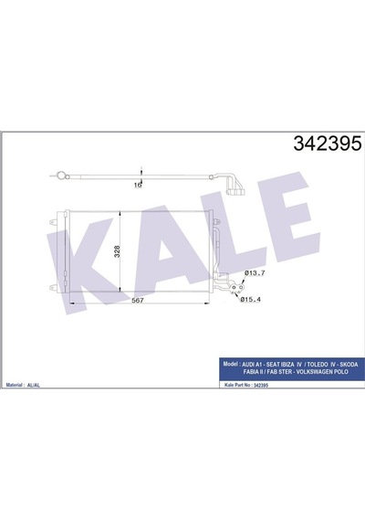 Kale Klıma Radyatoru Vw Polo / Audı A1 / Seat Ibıza / Toledo / Skoda Fabıa / Rapıd Klr-342395