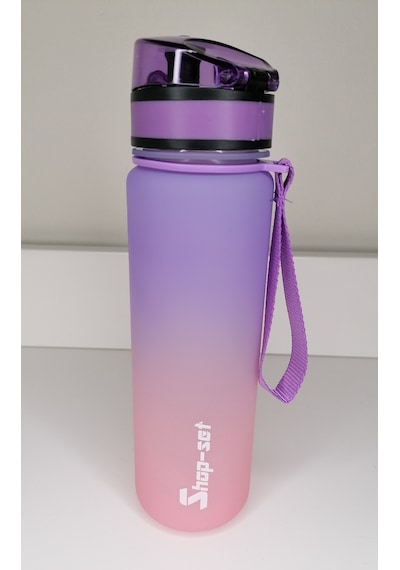 Shop-Set Tritan Motivasyonlu Su Matarası 650 ML Lila - Pembe