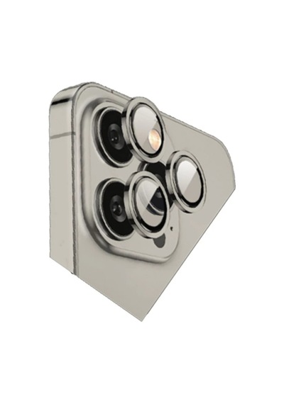 Apple İphone 15 Pro Max Uyumlu Bilvis Titan Kamera Lens - Titan Gri