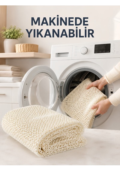 Beylini Halı Kaydırmazı Halı Altı Kaydırmaz Dolap Raf Örtüsü Kaymaz Örtü Toplanmayı Önler Halı Yolluk Tabanı Krem 60x100