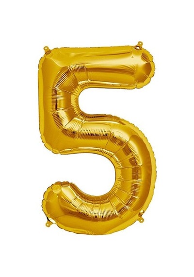 Şekilli Supershape Gold Rakam Folyo Balon 5 Numa 1b74f