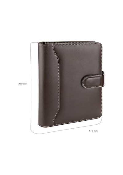 Organizer Ajanda Tarihsiz Kareli 17x22 CM - Kahve Kahverengi