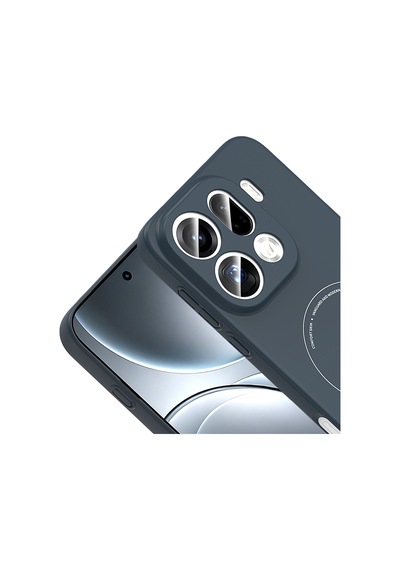 Find X9 Pro Kılıf M-safe Şarj Özellikli Kamera Korumalı Zore Elio Sert Pc Kapak - Lacivert