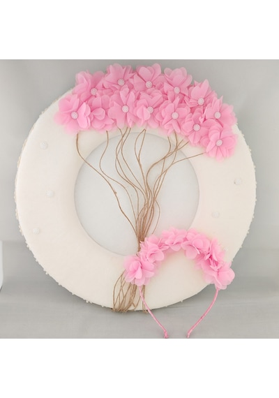 Baby Shower Kapı Süsü ve Çiçekli Taç Seti Mavi