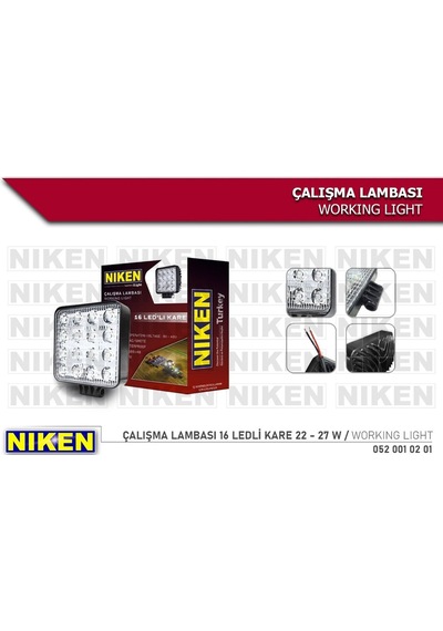 Niken 16 Led Kare Off Road Sis Farı Çalışma Lambası 2 Adet 12-24V (532217783)