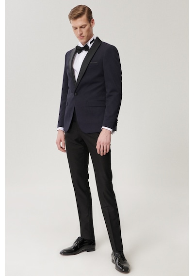 AC&Co / Altınyıldız Classics Erkek Lacı-sıyah Ekstra Slim Fit Desenli Smokin Damatlık - Lacı-sıyah Lacivert - Siyah AC&Co / Altınyıldız Classics Erkek Lacı-sıyah Ekstra Slim Fit Desenli Smokin Damatlık - Lacı-sıyah Lacivert - Siyah