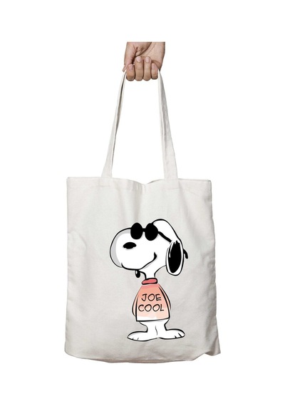 Art Hediye Snoopy Joe Cool İki Taraf Kalıcı Yıkanabilir Okul Plaj Omuz Bez Çanta Çok Renkli