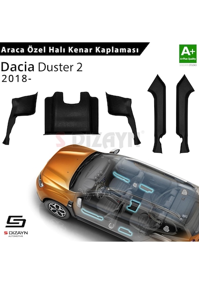 Life Dacia Duster 2 Halı Kenar Kaplama Seti 2018-2023 5 Prç A+ Kalite