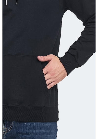 Slazenger Oslo In Erkek Kapüşonlu Cepli Siyah Sweatshirt Siyah