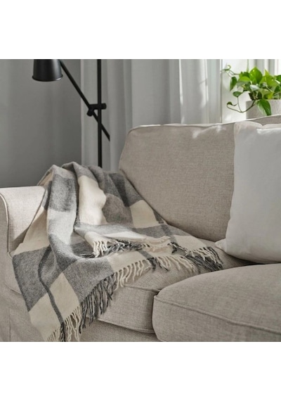 Ikea Myrull Polar Koltuk Örtüsü Tek Kişilik 130 X 170 Cm Bej - Gri