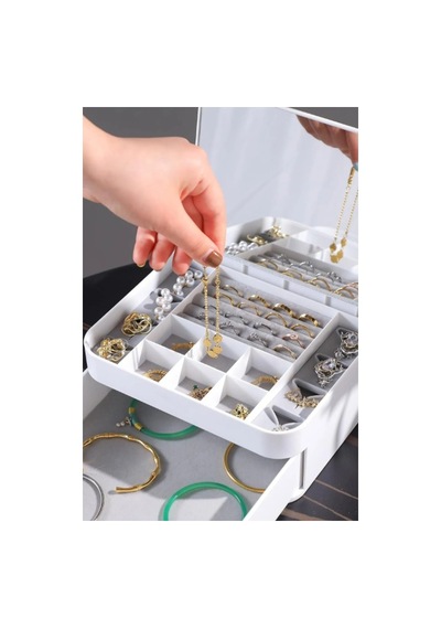 River World Takı Ve Mücevher Kutu Organizer Aynalı Çok Renkli