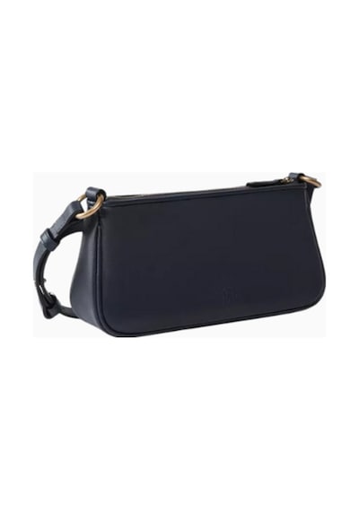 Pinko Mini Half Moon Mavi Deri Lüks Baguette Çanta, Günlük Ve Gece Kullanımı Için Omuz Çantası
