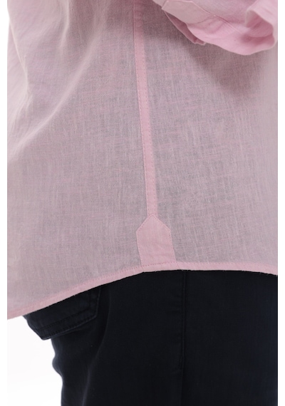 Slim Fit Uzun Kol Yaka Düğmeli Nefes Alan Keten Hediye Kutulu Erkek Gömlek Fs-004548 - Pembe-3234
