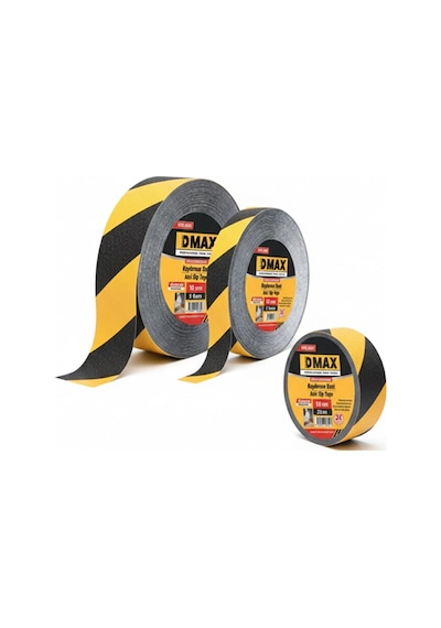 Merdiven Kaydırmaz Bant Dmax Sarı Siyah 25 Mm X 15 Mt Dmx4626