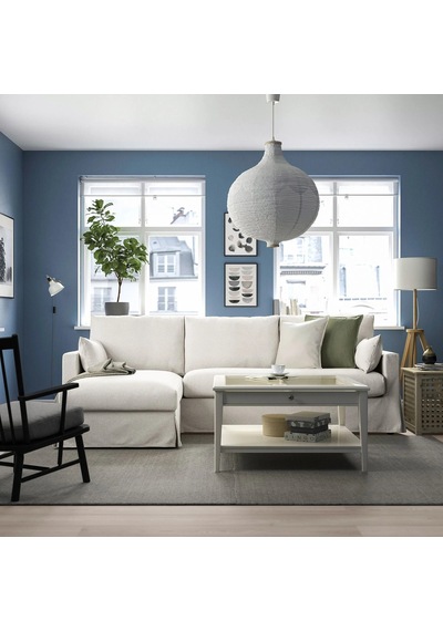 Ikea Beyaz Modern Kanepe - Uzanma Koltuklu 3'lü Kanepe