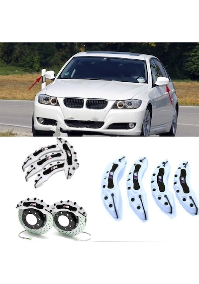 Bmw E90 ///m Beyaz 17-18-19-20 Janta Uyumlu 4.lü Kaliper Kapagı