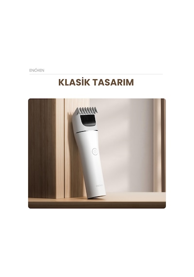 Enchen Boost 2 Beyaz Taşınabilir Şarjlı Saç Kesim Makinesi