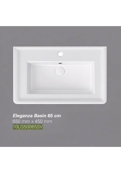 İsvea - Eleganza Dolap Uyumlu Lavabo 65 Cm Beyaz Dekorsuz Delikli - 10lg50065sv Beyaz