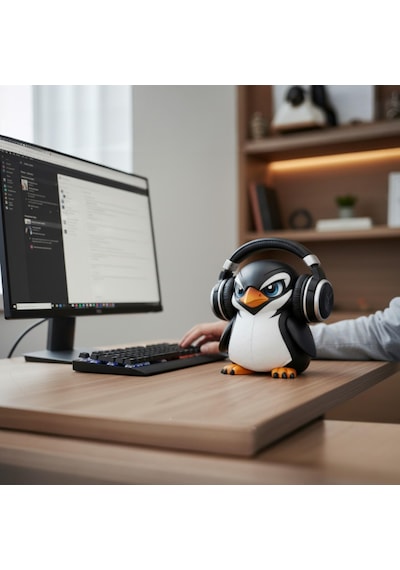 Happy3dworld Penguen Figürlü Kulaklık Standı, 3d Baskı Gaming Masaüstü Dekor