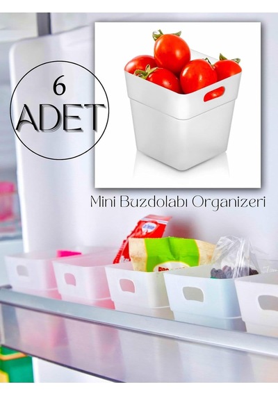 6'lı Buzdolabı Kapak İçi Düzenleyici Organizer Buzdolabı Ve Banyo Organizeri 6 Adet Çok Renkli