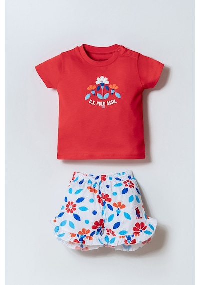 U.s. Polo Assn. Kız Bebek Kırmızı Şort Takım Kırmızı