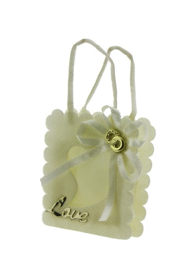 Mutluadim 12 Adet 7X8Cm Kumaş Çanta Love Yazılı