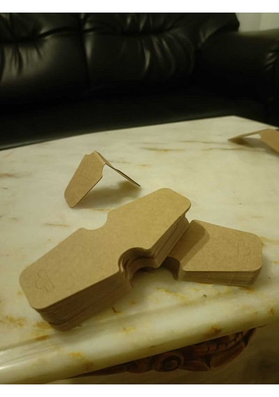 100 Adet Kraft Takı Kartı 12.2 5x3 Cm Küpe Kolye Bileklik Sunum Kartı Kraft Takı Sergi Kartı