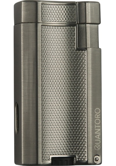 Quantoro Çift Torch Pürmüz Gümüş Metal Puro Çakmağı - Trz1079