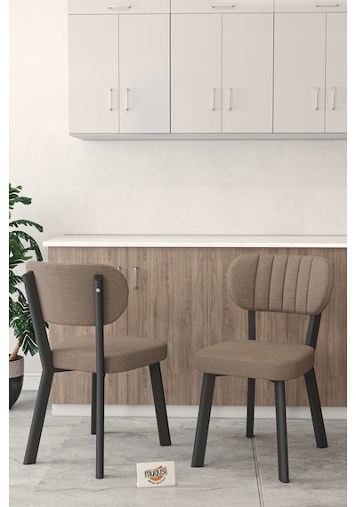 Gnr 90cm Sabit Efes Mutfak Masası Takımı, Yemek Masası, 4 Modern Cappucino Sandalye Cappuccino