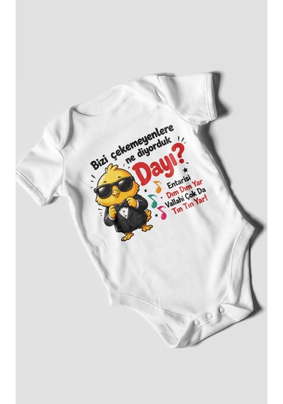 Morivokids Bizi Çekemeyenlere Ne Yazılı Kısa Kollu Bebek Body %100 Pamuk Beyaz
