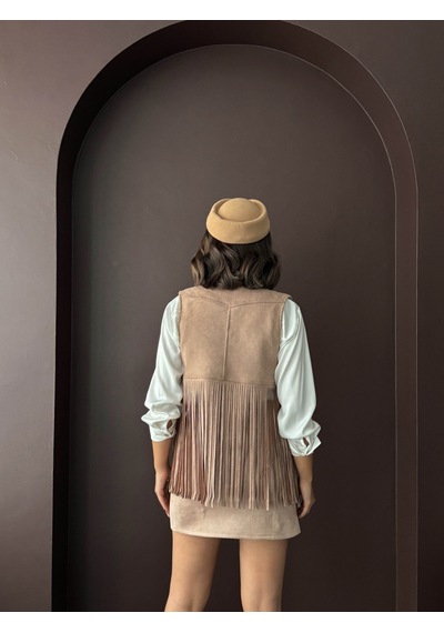 Verymoda Suni Kürk Mont Şık Ve Modern Kışlık Dış Giyim Vmf1806 VİZON