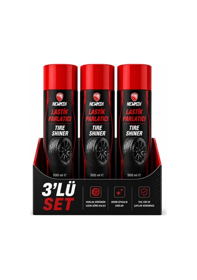 3 Adet Newmix Lastik Parlatma Spreyi Aerosol 500 Ml